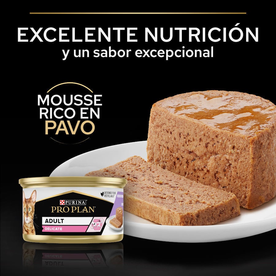 85 g Pro Plan Delicate Mousse rico en pavo para gatos, , large Imagen numero 4